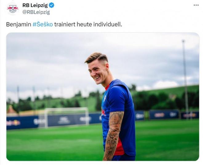 萊比錫官方發(fā)布塞斯科訓(xùn)練照，無(wú)視轉(zhuǎn)會(huì)傳聞。