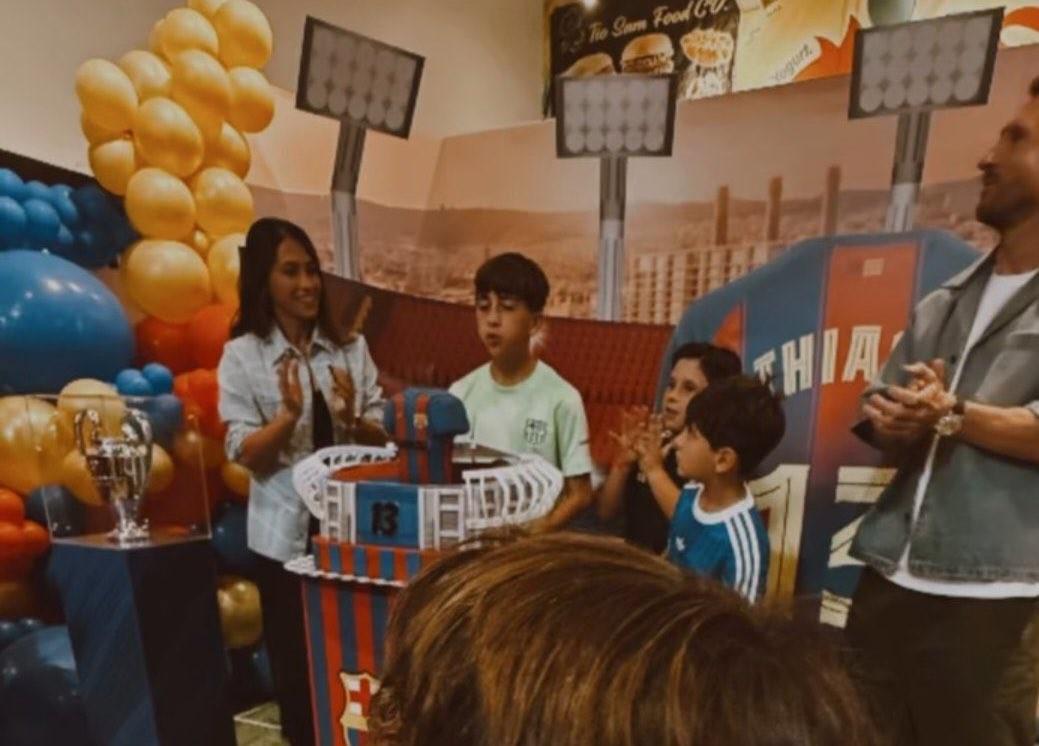 為慶祝大兒子蒂亞戈13歲生日 梅西一家舉辦巴塞羅那主題生日派對